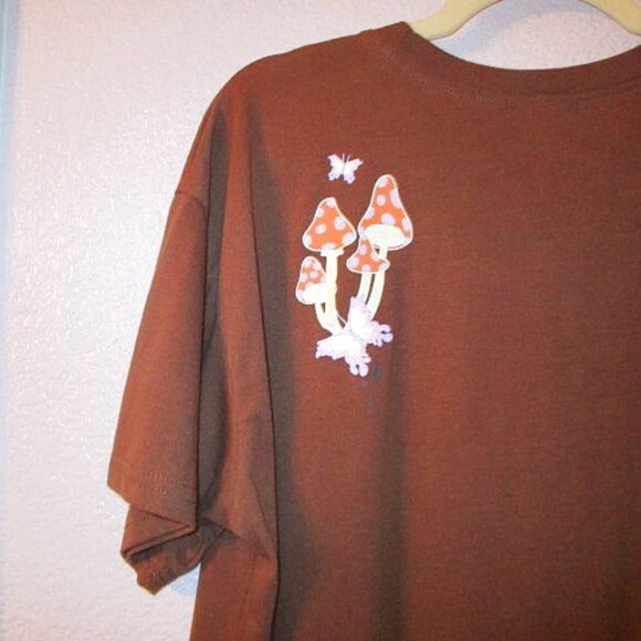 Magic MUSHROOMS Keep Dreaming Size XL T-SHIRT 2 Sided Graphic BUTTERFLY Boho - Picture 6 of 8